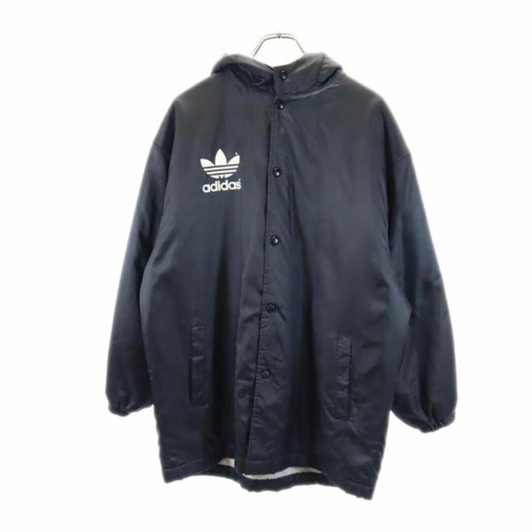 adidas(アディダス)のアディダス 80s デサント製 ヴィンテージ バックトレフォイルロゴ 中綿コート 160 ブラック adidas 裏ボア キッズ 古着 【231108】 キッズ/ベビー/マタニティのキッズ服男の子用(90cm~)(コート)の商品写真