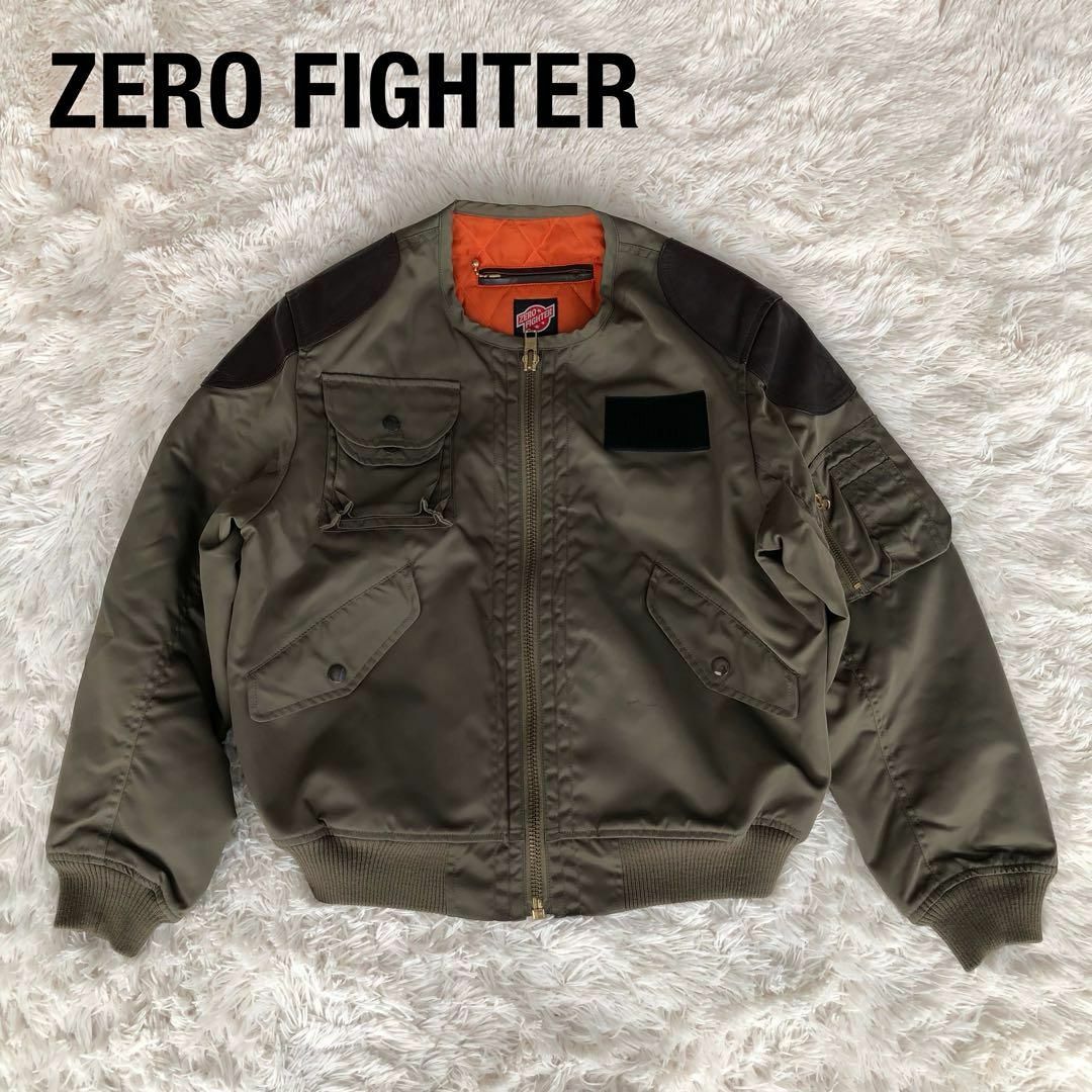 ZERO FIGHTERゼロファイターノーカラーフライトジャケット　MA-160cm肩幅