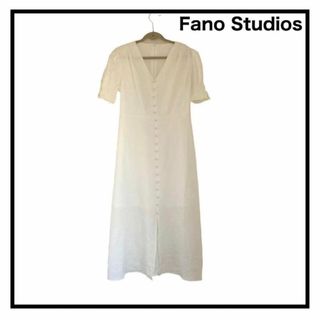 【Fano Studios】　ロングワンピース　ホワイト　花柄模様　S(ロングワンピース/マキシワンピース)