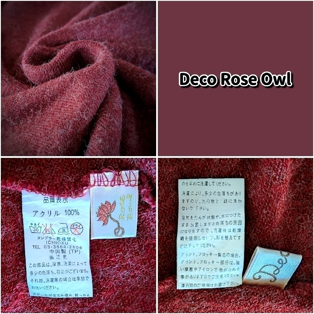 【送料無料】【Fサイズ】　Deco Rose Owl　襟付き　可愛いトップス レディースのトップス(チュニック)の商品写真