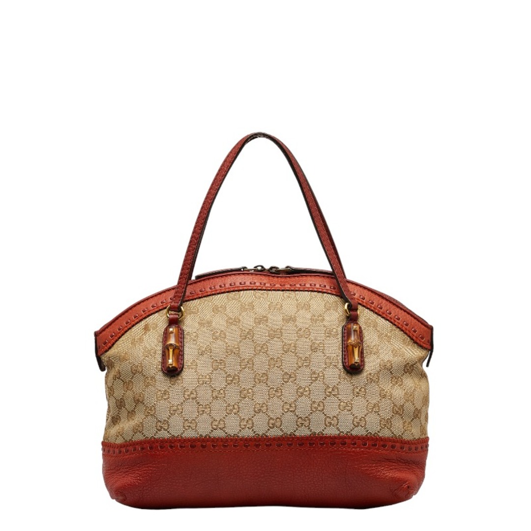 Gucci(グッチ)のグッチ GGキャンバス バンブー ハンドバッグ トートバッグ 339002 キャンバス レディース GUCCI 【1-0123866】 レディースのバッグ(ハンドバッグ)の商品写真