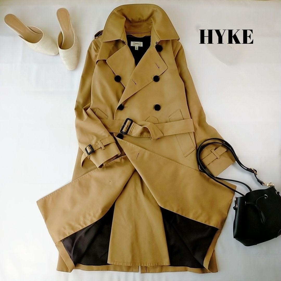 HYKE ハイク ✨ トレンチコート ライナー付 ベージュ S サイズ1