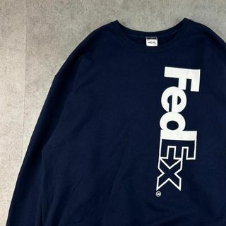 ジャージーズ(JERZEES)のFedex フェデックス　JERZEES　スウェット　古着　ネイビー　２XL(スウェット)