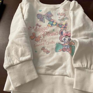 メゾピアノ(mezzo piano)のメゾピアノ　140 トレーナー　スウェット　裏起毛　白　長袖(Tシャツ/カットソー)