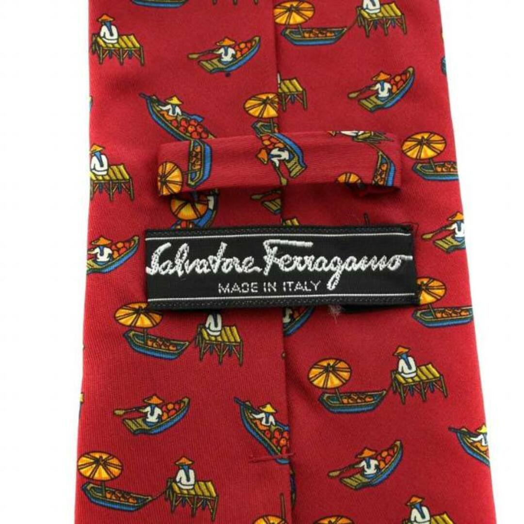 Salvatore Ferragamo(サルヴァトーレフェラガモ)のSalvatore Ferragamo ネクタイ レギュラータイ 総柄 絹 赤 メンズのファッション小物(ネクタイ)の商品写真