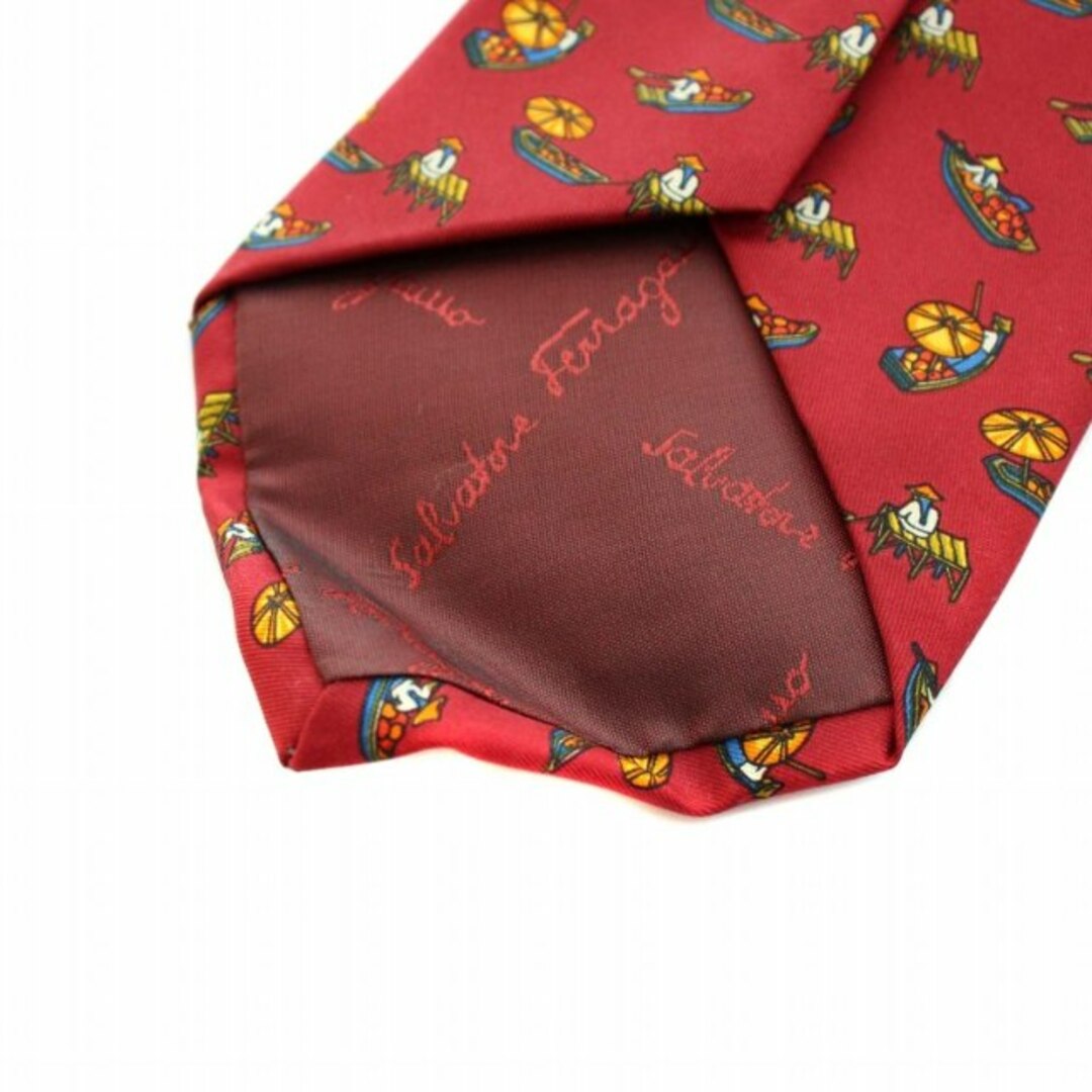 Salvatore Ferragamo(サルヴァトーレフェラガモ)のSalvatore Ferragamo ネクタイ レギュラータイ 総柄 絹 赤 メンズのファッション小物(ネクタイ)の商品写真