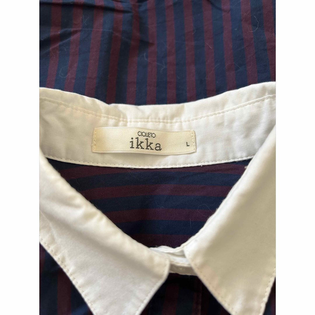 ikka(イッカ)のANNA様専用　ikka ストライプ　ブラウス　シャツ　L レディースのトップス(シャツ/ブラウス(長袖/七分))の商品写真