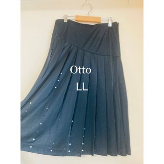 【大きいサイズ、XL】Otto  オットー　プリーツスカート　スパンコール(ひざ丈スカート)