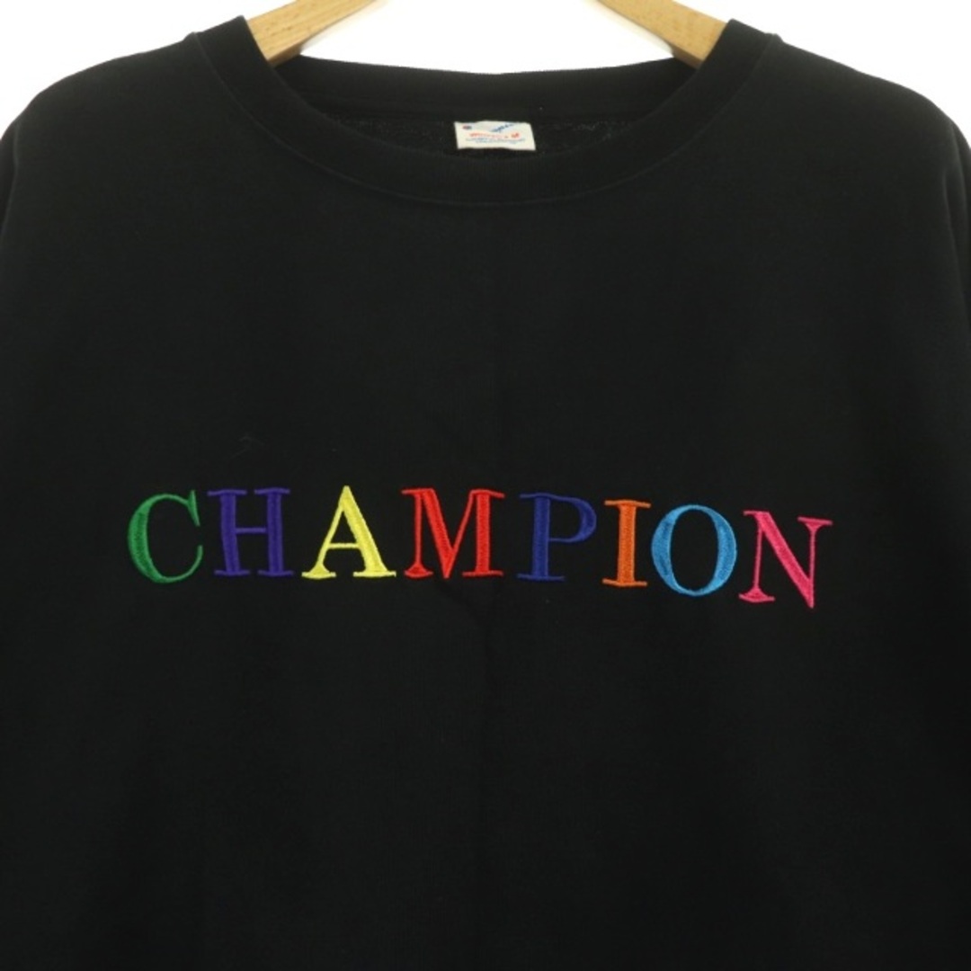 Champion(チャンピオン)のチャンピオン ビッグTシャツ カットソー 半袖 刺繍 M 黒 CW-R309 レディースのトップス(Tシャツ(半袖/袖なし))の商品写真