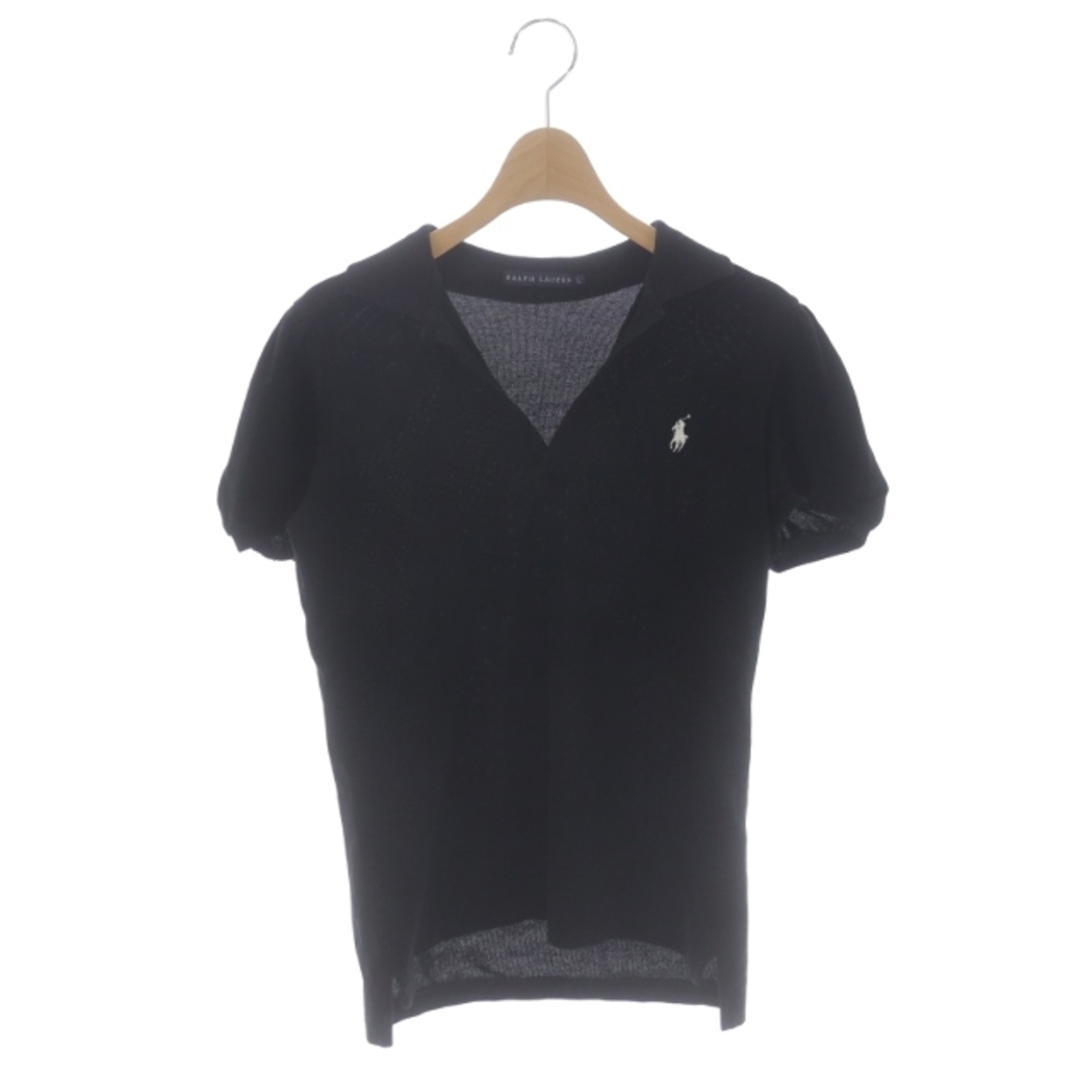 Ralph Lauren(ラルフローレン)のラルフローレン パフスリーブポロシャツ 半袖 スキッパー L 黒 ブラック レディースのトップス(ポロシャツ)の商品写真