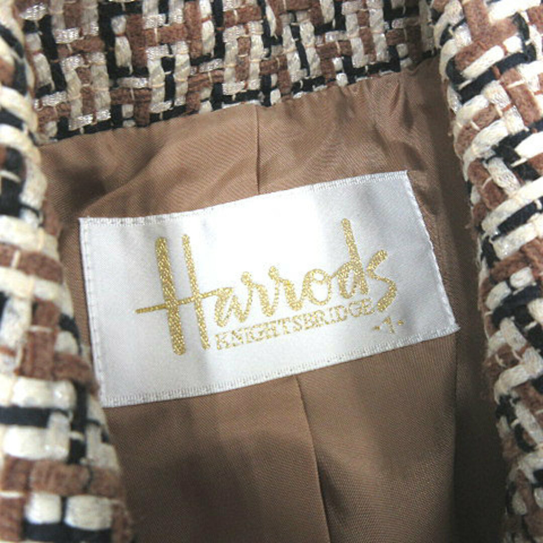 Harrods(ハロッズ)のハロッズ Harrods リネン コットン混 編み込み ジャケット 茶 1 レディースのジャケット/アウター(その他)の商品写真