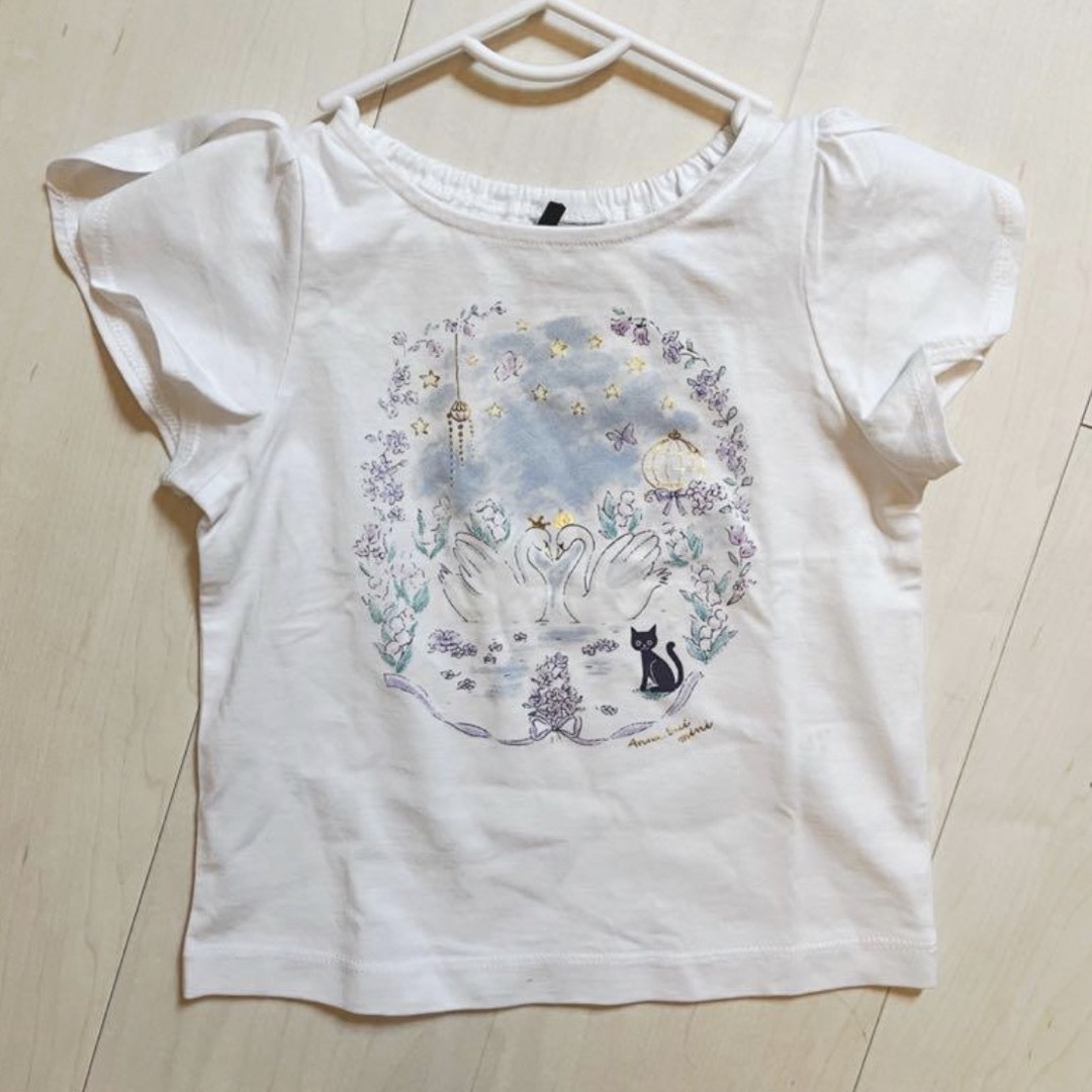 ANNA SUI mini（アナスイミニ）スワン花プリント半袖Tシャツ　姉妹ペア