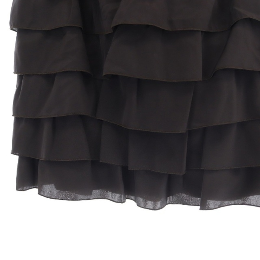 M'S GRACY(エムズグレイシー)のエムズグレイシー ティアード スカート 膝丈 タイト 38 茶色 ブラウン レディースのスカート(ひざ丈スカート)の商品写真