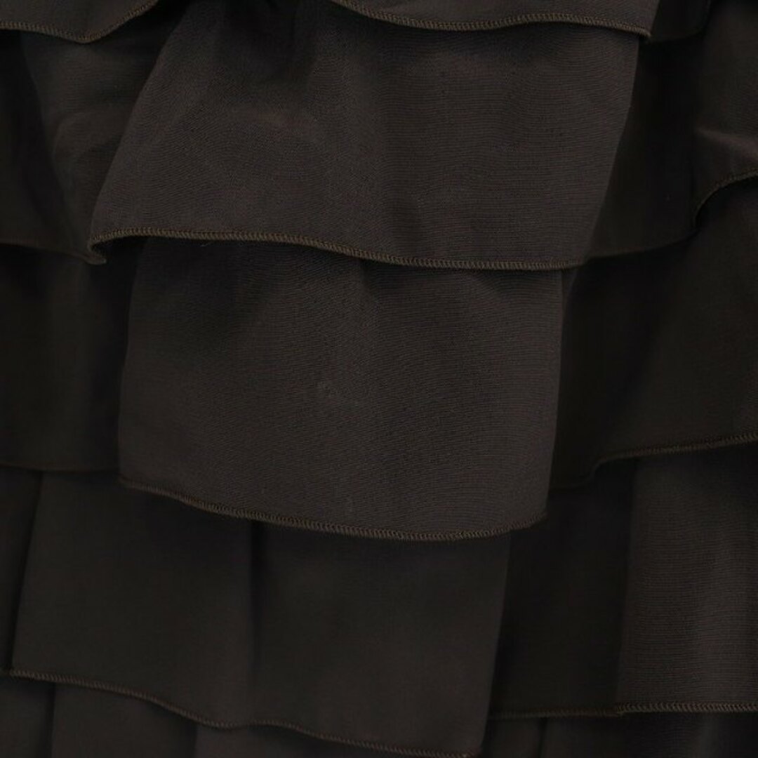 M'S GRACY(エムズグレイシー)のエムズグレイシー ティアード スカート 膝丈 タイト 38 茶色 ブラウン レディースのスカート(ひざ丈スカート)の商品写真