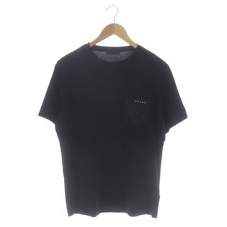 美品 プラダ PRADA Tシャツ カットソー ショートスリーブ ポケット コットン トップス メンズ S ネイビー