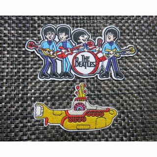 【ビートルズ２枚セット】新品■《４人組＆黄BT潜水艦》Beatles刺繍ワッペン(ミュージシャン)