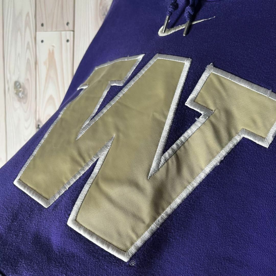 【NCAA】ナイキ NIKE 刺繍ロゴ ワシントン スウェット パーカー 紫