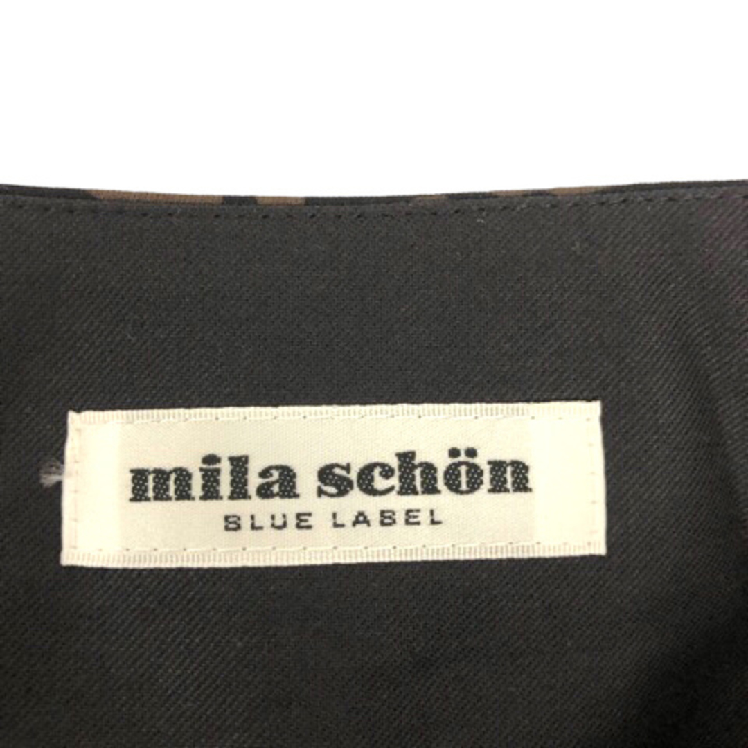mila schon(ミラショーン)のミラショーン スカート フレア Aライン フラワー 花柄 ひざ丈 38 茶 黒 レディースのスカート(その他)の商品写真