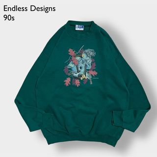 ED 90s USA製 アニマルプリント スウェット XL ビッグサイズ 古着(スウェット)