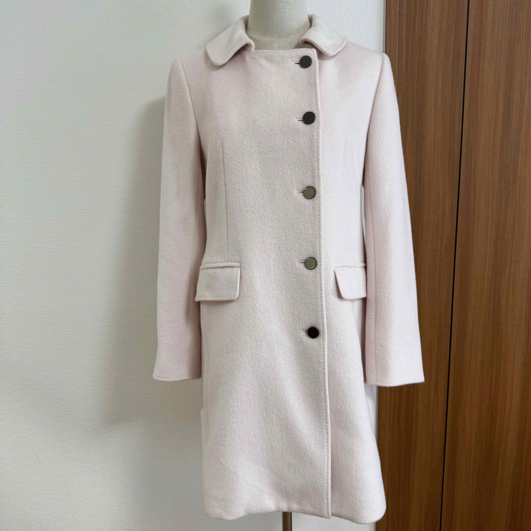 【美品】Courreges ロングコート ピンク アンゴラウール サイズ40