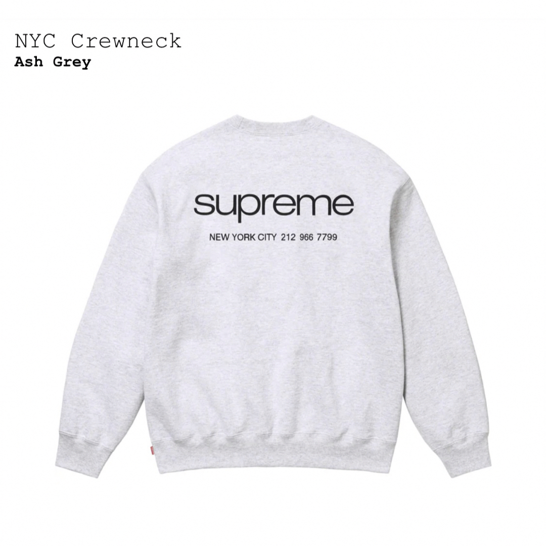 メンズSupreme Nyc Crewneck "Ash Grey" L