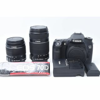 キヤノン(Canon)の★美品★ Canon EOS 70D ダブルレンズセット(デジタル一眼)