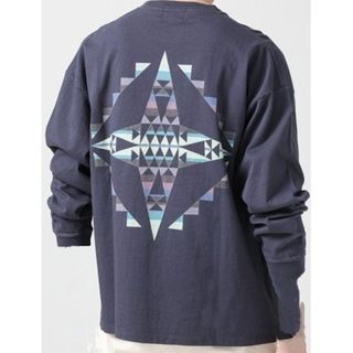 ペンドルトン(PENDLETON)のPENDLETON 別注グラフィックプリント 長袖Tシャツ ネイビー メンズM(Tシャツ/カットソー(七分/長袖))