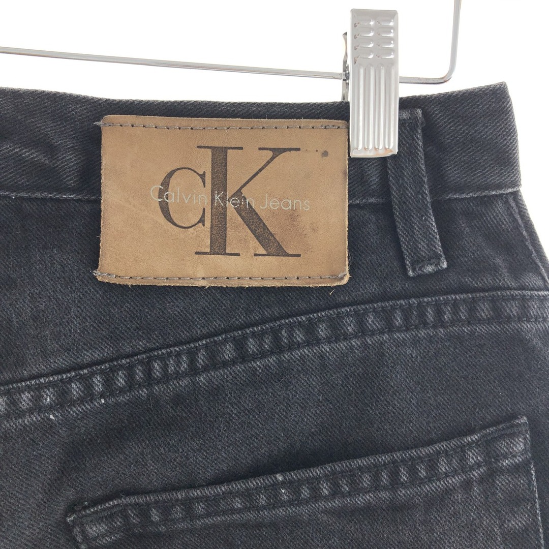 Calvin Klein(カルバンクライン)の古着 90年代 カルバンクライン Calvin klein JEANS ブラックジーンズ テーパードデニムパンツ USA製 レディースL(w28) ヴィンテージ /taa000825 レディースのパンツ(デニム/ジーンズ)の商品写真