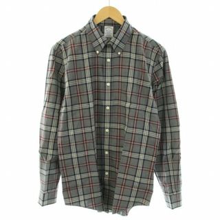 ブルックスブラザース(Brooks Brothers)のBROOKS BROTHERS シャツ ボタンダウン 長袖 チェック M グレー(シャツ)