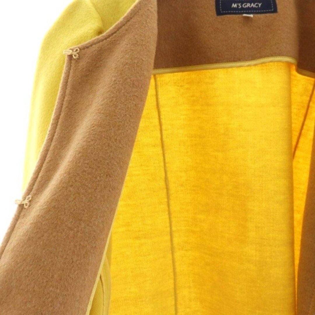 M'S GRACY(エムズグレイシー)のエムズグレイシー M'S GRACY ノーカラージャケット 38 M 黄 レディースのジャケット/アウター(その他)の商品写真