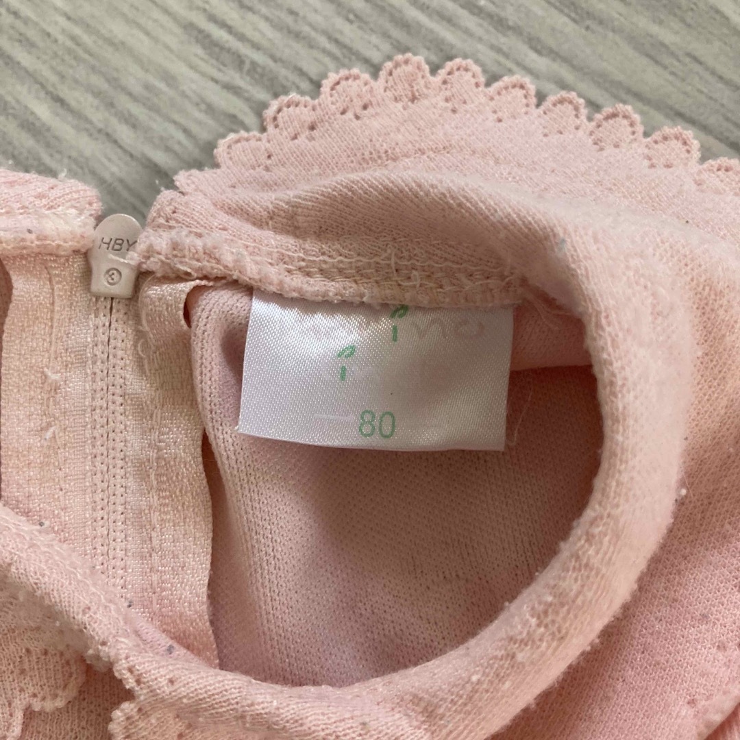 babyGAP(ベビーギャップ)の女の子ベビー 長袖半袖セット Baby GAP 80 2点セット 赤 ピンク キッズ/ベビー/マタニティのベビー服(~85cm)(シャツ/カットソー)の商品写真