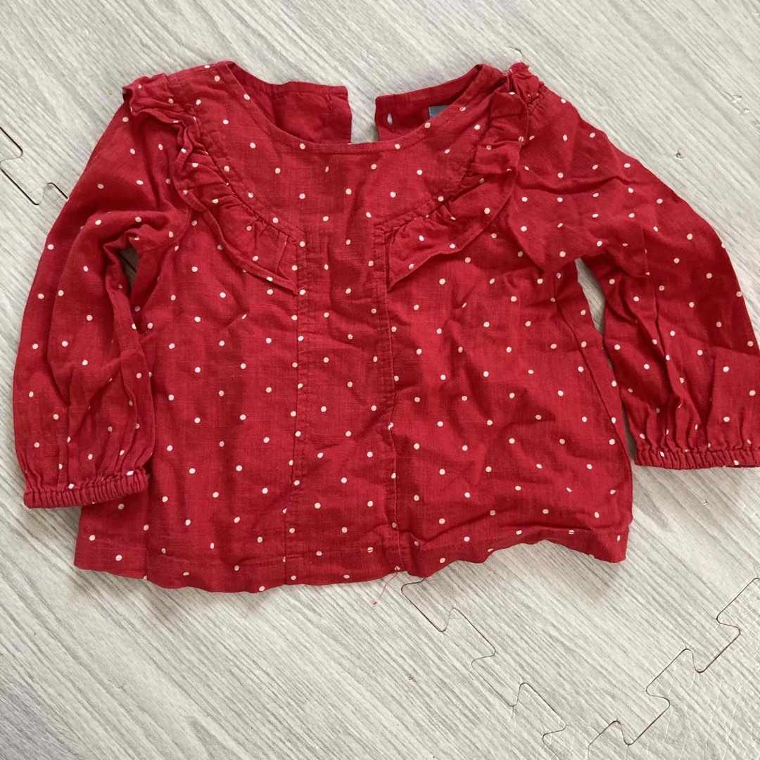 babyGAP(ベビーギャップ)の女の子ベビー 長袖半袖セット Baby GAP 80 2点セット 赤 ピンク キッズ/ベビー/マタニティのベビー服(~85cm)(シャツ/カットソー)の商品写真