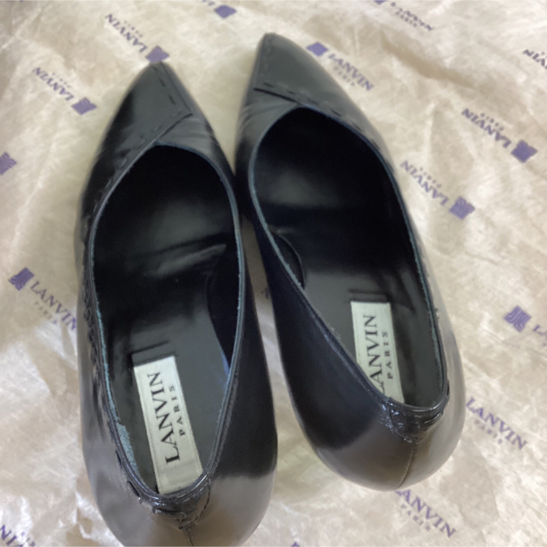 LANVIN(ランバン)のLANVIN レデース ヒール ブラック ヒール6cm 美品(U-96) レディースの靴/シューズ(ハイヒール/パンプス)の商品写真