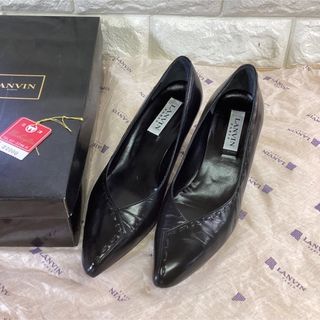 ランバン(LANVIN)のLANVIN レデース ヒール ブラック ヒール6cm 美品(U-96)(ハイヒール/パンプス)