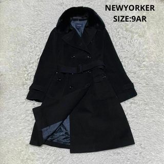 NEWYORKER - NEWYORKER フォックスファー付き アンゴラウールトレンチ ...