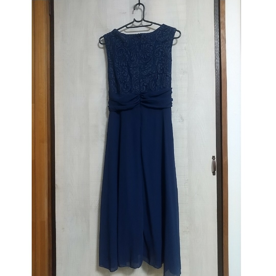 フォーマル ドレス ノースリーブ ネイビー S レディースのフォーマル/ドレス(ミディアムドレス)の商品写真