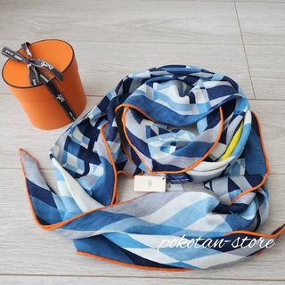 極美品□HERMES/エルメス カレ90 KILIM/キリム チマヨ ネイティブ柄 シルク100％ スカーフ/ショール オレンジ系 フランス製 箱付き