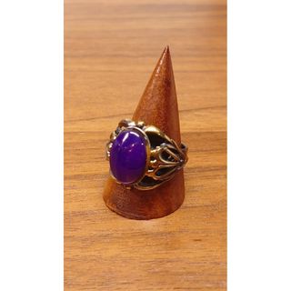 Purple Stone Ring 石付き デザイン リング FREE SIZE(リング(指輪))