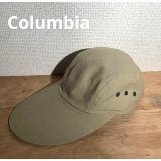 希少　used Columbia 青色　チェック　ウール　フライトキャップ