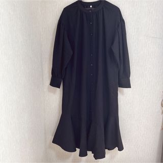 美品✨Max Mara ワンピース　プリーツ　七分袖　ブラック　ベルト付き　M