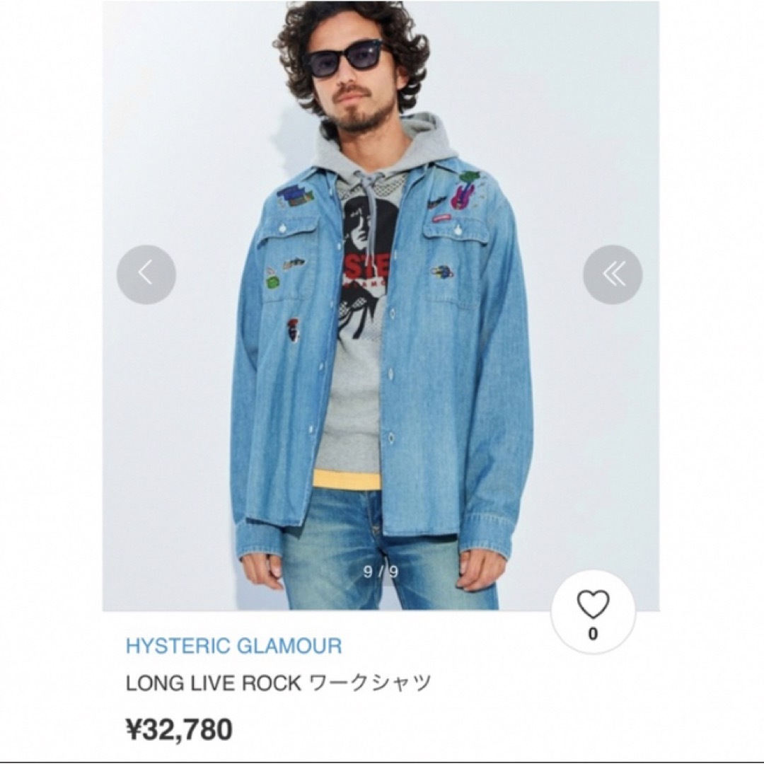 HYSTERIC GLAMOUR(ヒステリックグラマー)のHYSTERIC GLAMOUR　LONG LIVE ROCK   ワークシャツ メンズのトップス(シャツ)の商品写真