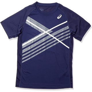 asics アシックス テニスウェア半袖Tシャツ 2041A120紺メンズL新品