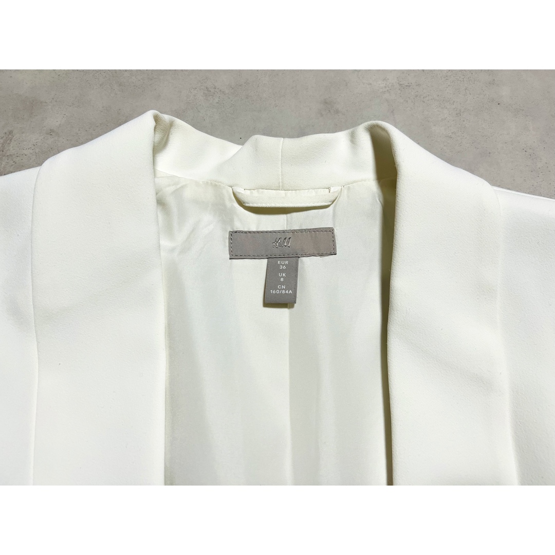 H&M(エイチアンドエム)のH&M エイチアンドエム ジャケット スーツ ホワイト 7分袖 レディースのジャケット/アウター(テーラードジャケット)の商品写真