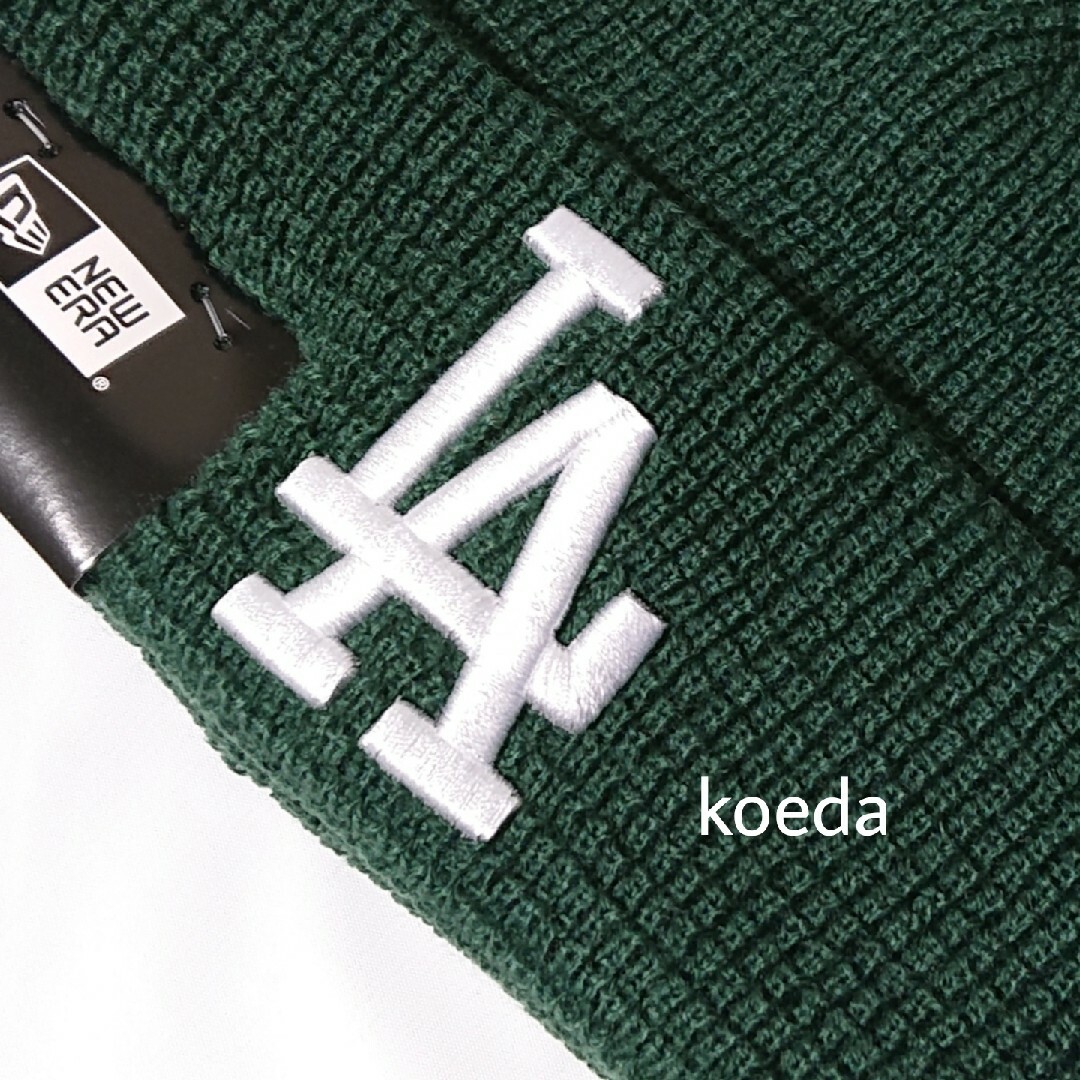 NEW ERA(ニューエラー)のニューエラ 正規品 LA ワッフル ニット帽 ビーニー グリーン 緑 男女兼用 メンズの帽子(ニット帽/ビーニー)の商品写真