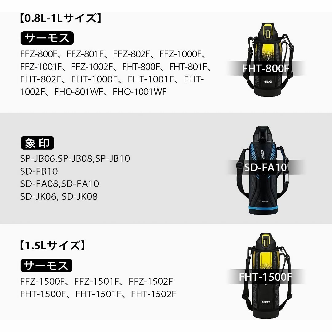 水筒カバー 水筒底カバー サーモス シリコン 0.8L & 1Lブラック インテリア/住まい/日用品のキッチン/食器(その他)の商品写真