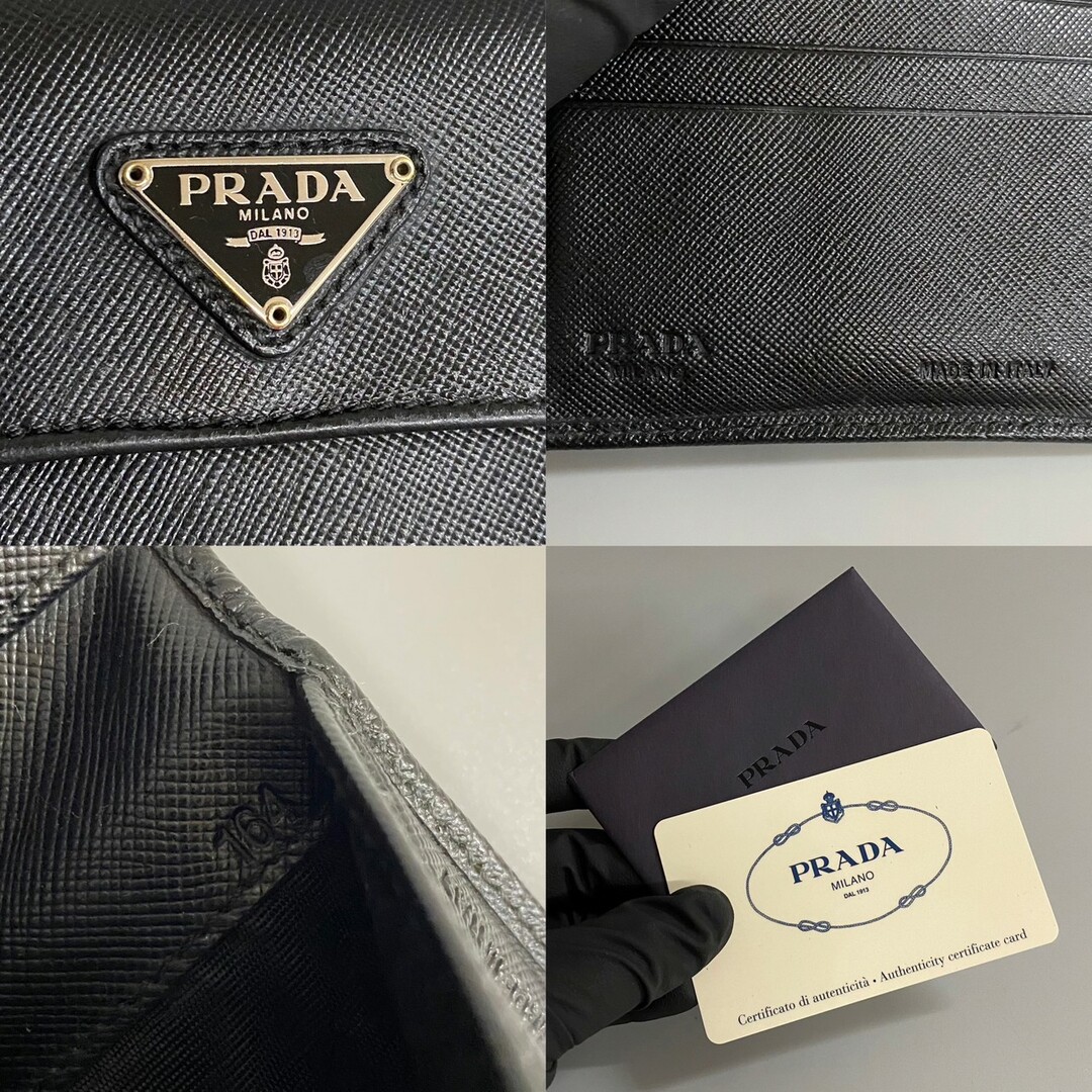 PRADA - 極 美品 保存箱 カード付 PRADA プラダ 三角ロゴ 金具 