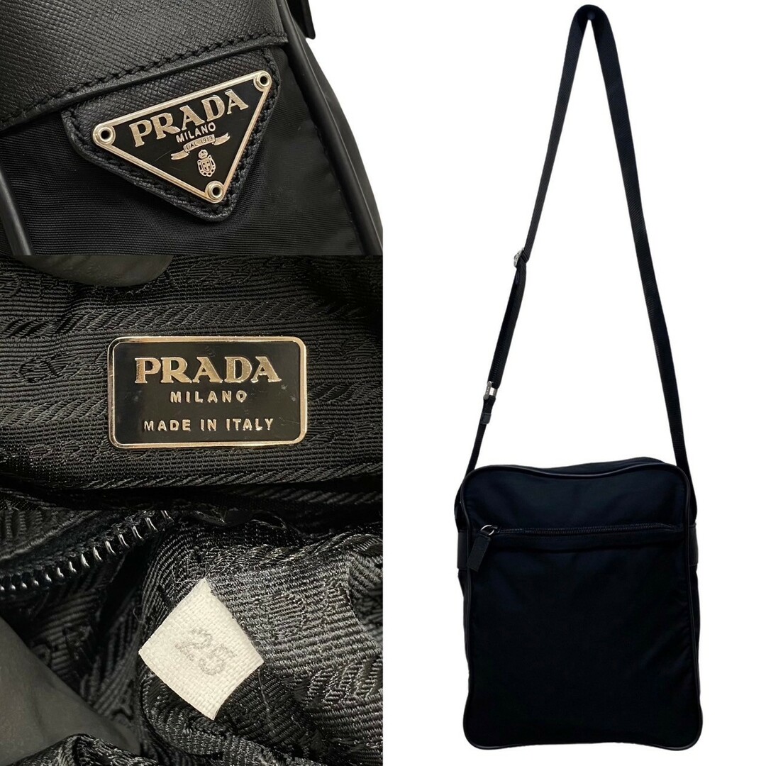 PRADA - 極 美品 レア PRADA プラダ 三角ロゴ 金具 レザー 本革