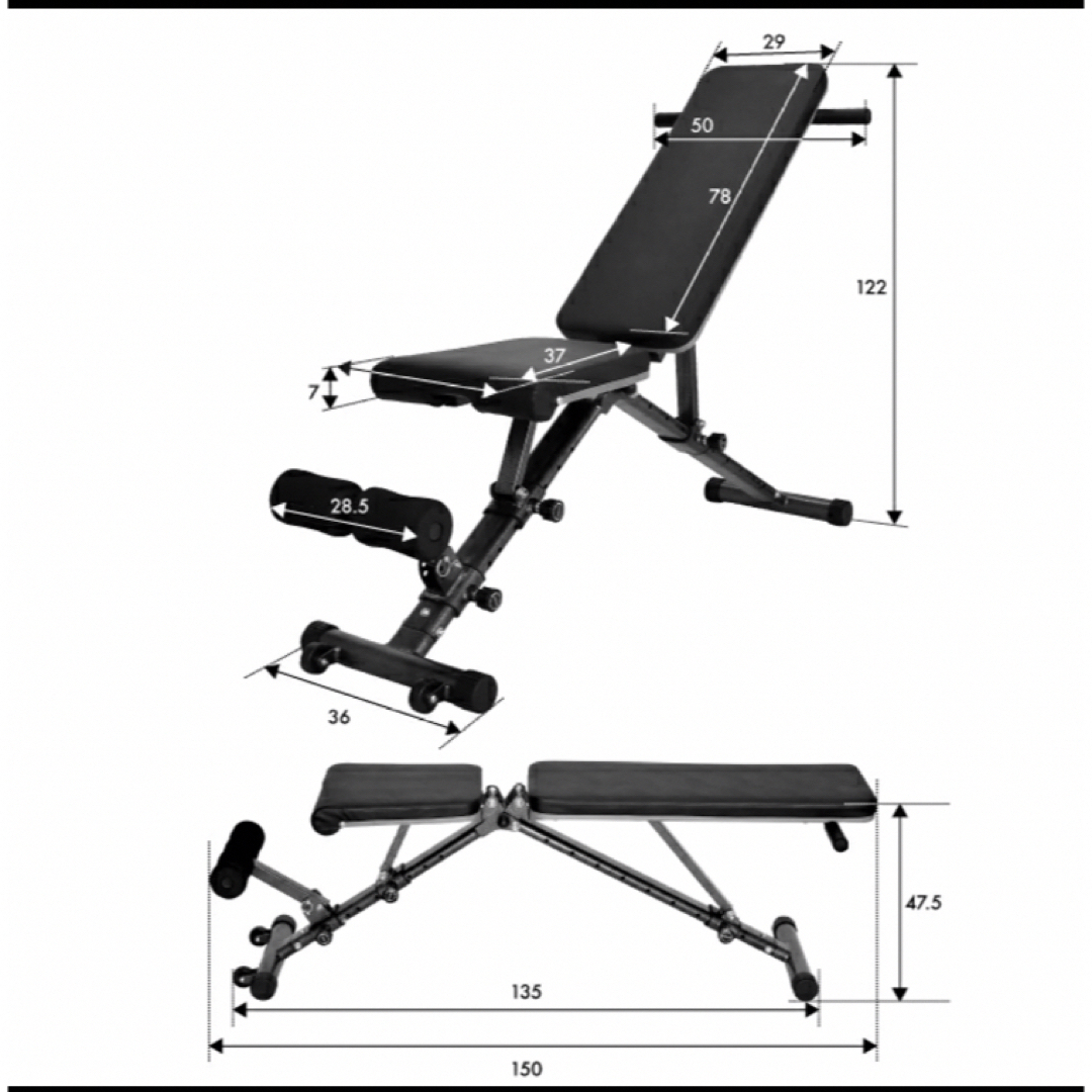 4WAY トレーニングベンチ  スポーツ/アウトドアのトレーニング/エクササイズ(トレーニング用品)の商品写真