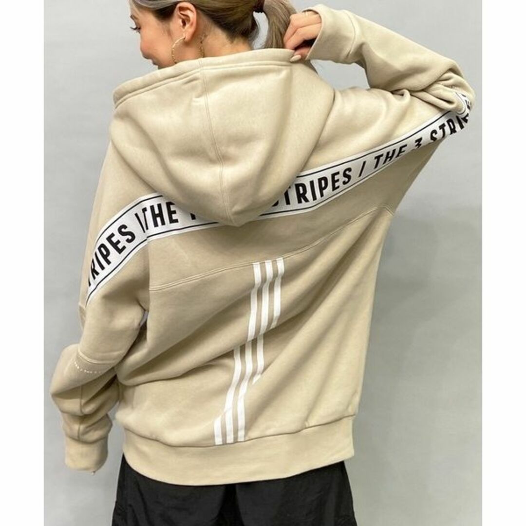 adidas(アディダス)のMサイズ アディダス 新品 セットアップ パーカー レギンス ベージュ レディースのトップス(パーカー)の商品写真