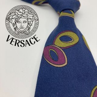 ジャンニヴェルサーチ(Gianni Versace)の【美品】GIANNI VERSACE /ヴェルサーチ　ネクタイ　ネイビー　総柄(ネクタイ)